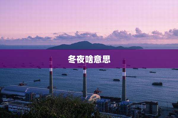 冬夜啥意思