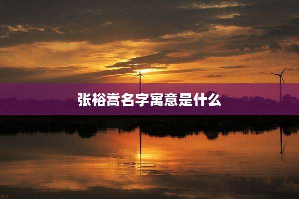 张裕嵩名字寓意是什么