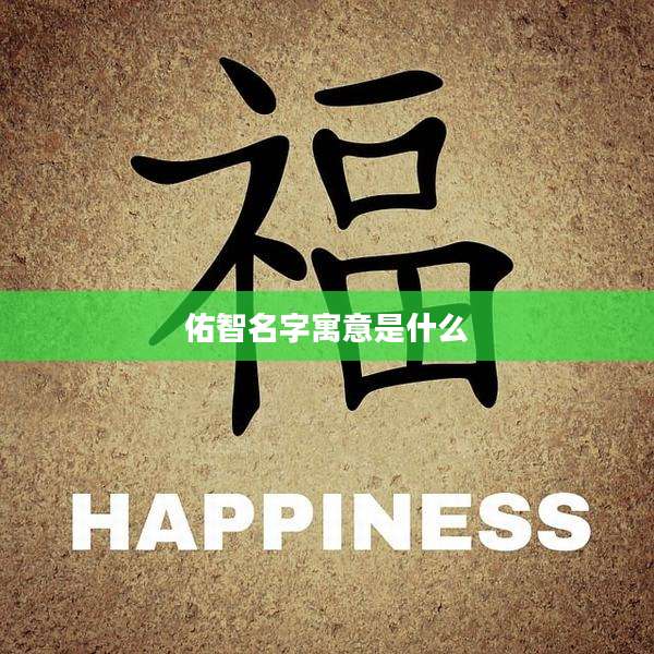 佑智名字寓意是什么