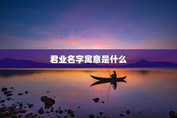 君业名字寓意是什么