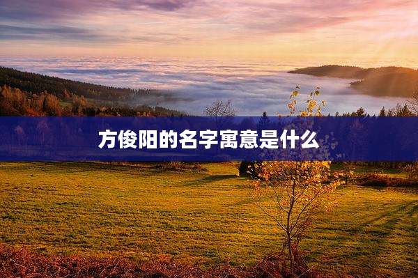 方俊阳的名字寓意是什么