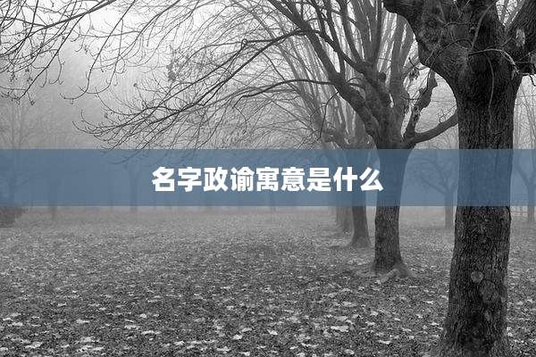 名字政谕寓意是什么