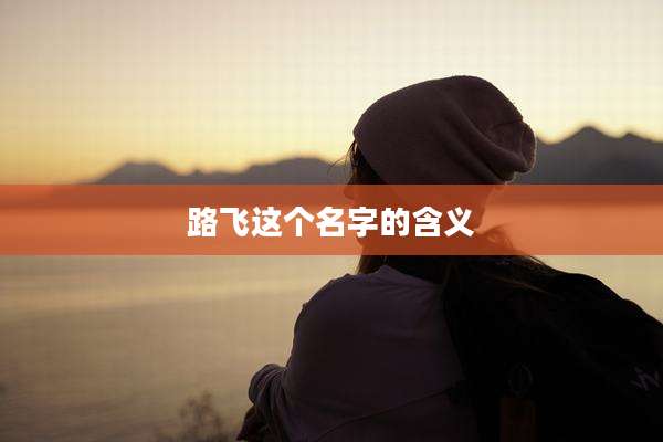 路飞这个名字的含义