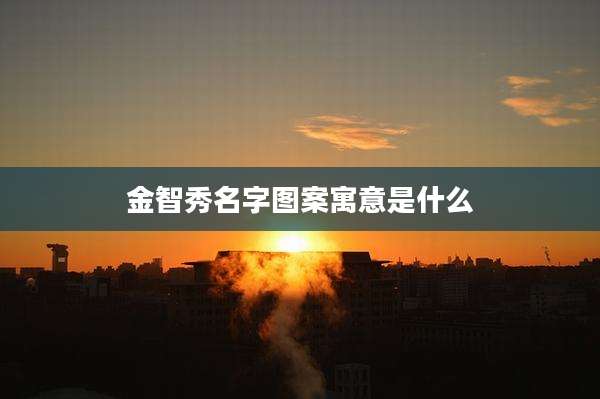 金智秀名字图案寓意是什么