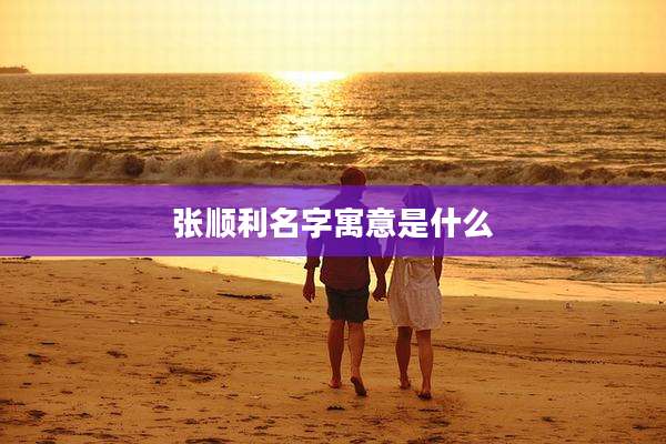 张顺利名字寓意是什么