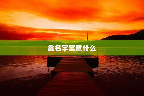 鑫名字寓意什么
