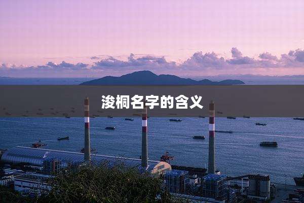 浚桐名字的含义