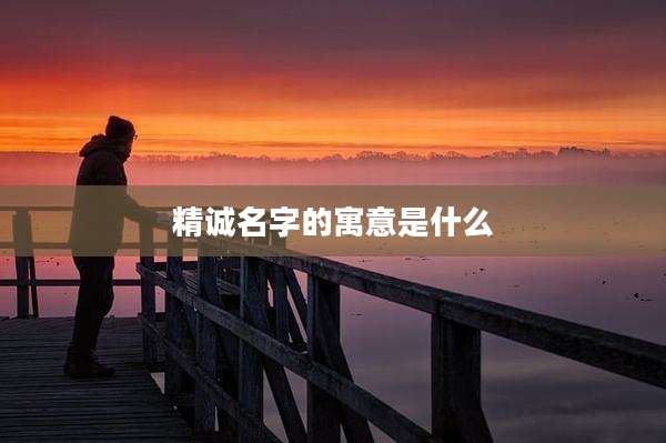 精诚名字的寓意是什么