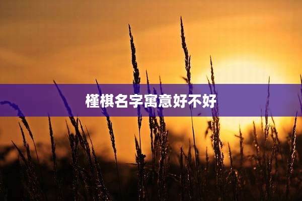 槿棋名字寓意好不好