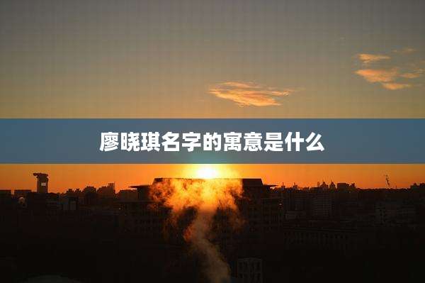 廖晓琪名字的寓意是什么