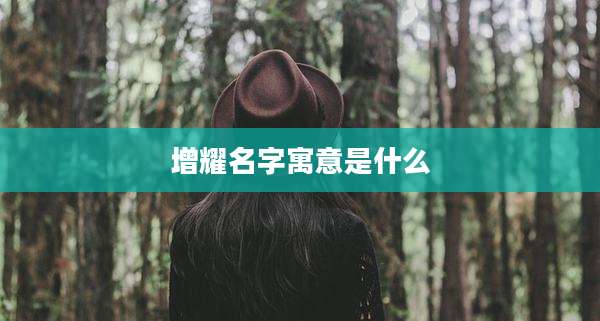 增耀名字寓意是什么