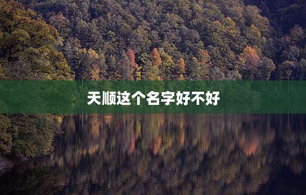 天顺这个名字好不好
