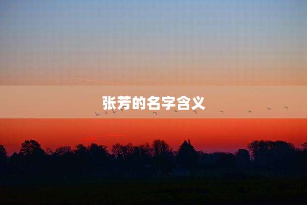 张芳的名字含义