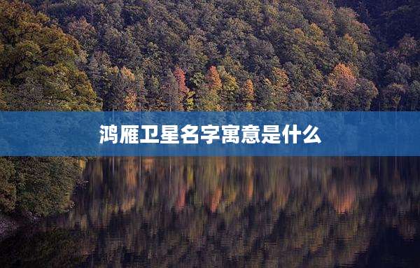 鸿雁卫星名字寓意是什么