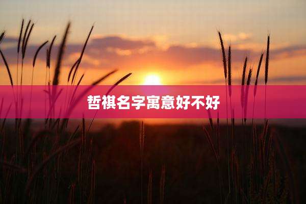 哲祺名字寓意好不好