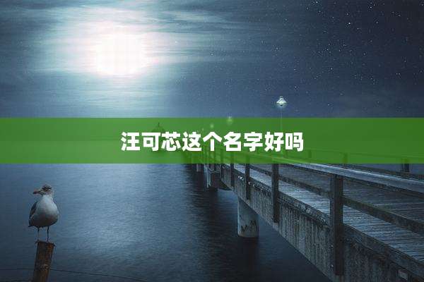 汪可芯这个名字好吗