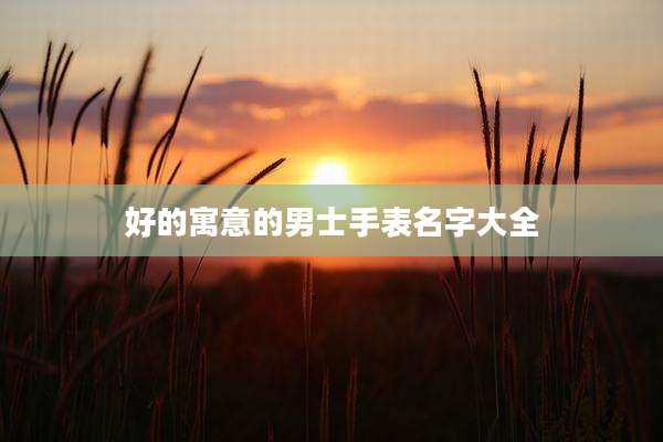 好的寓意的男士手表名字大全