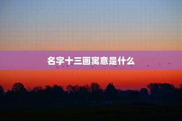 名字十三画寓意是什么