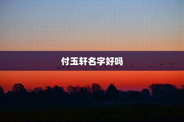 付玉轩名字好吗