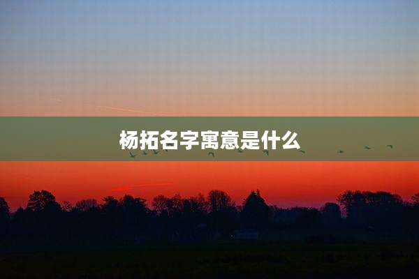 杨拓名字寓意是什么