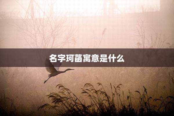 名字珂菡寓意是什么