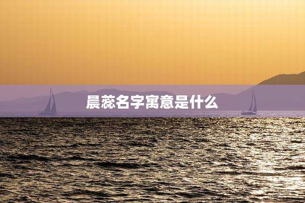 晨蕊名字寓意是什么