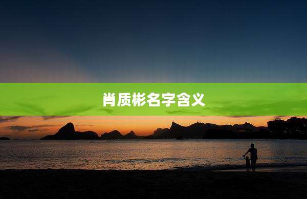 肖质彬名字含义