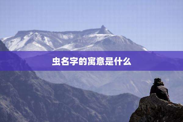 虫名字的寓意是什么