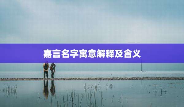 嘉言名字寓意解释及含义