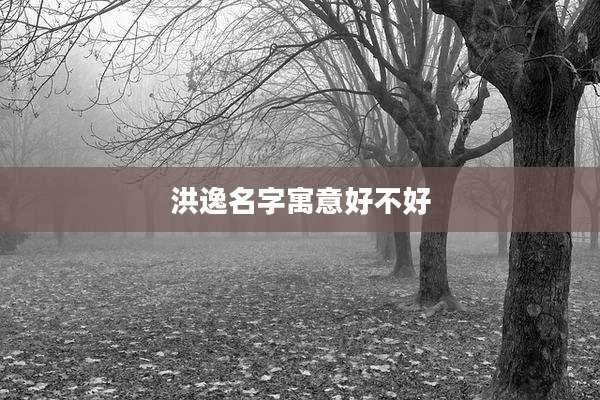 洪逸名字寓意好不好