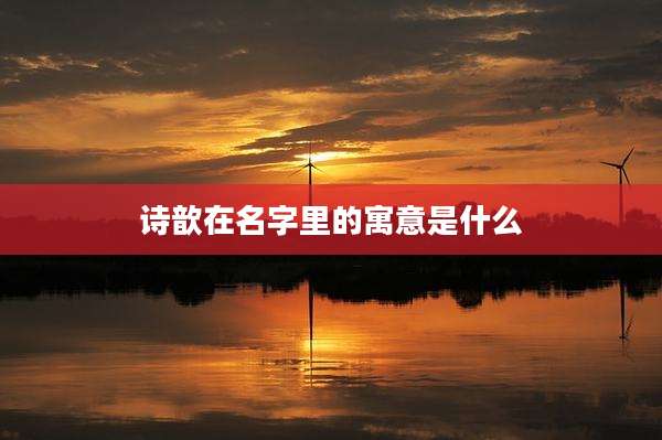 诗歆在名字里的寓意是什么