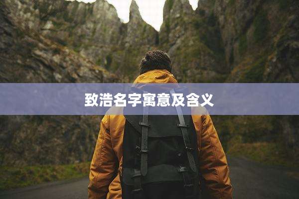 致浩名字寓意及含义