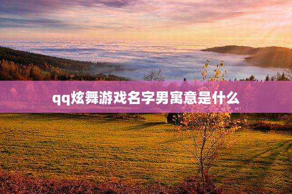 qq炫舞游戏名字男寓意是什么