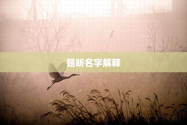 延昕名字解释