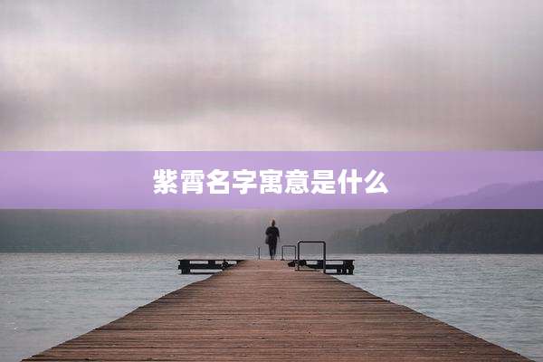 紫霄名字寓意是什么