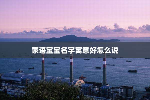 蒙语宝宝名字寓意好怎么说