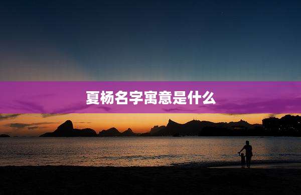 夏杨名字寓意是什么