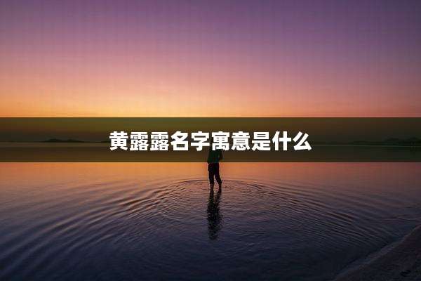 黄露露名字寓意是什么