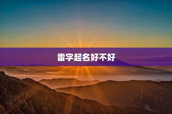 雷字起名好不好