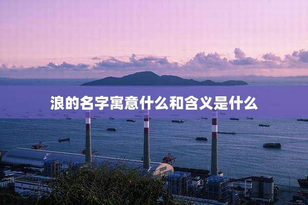 浪的名字寓意什么和含义是什么