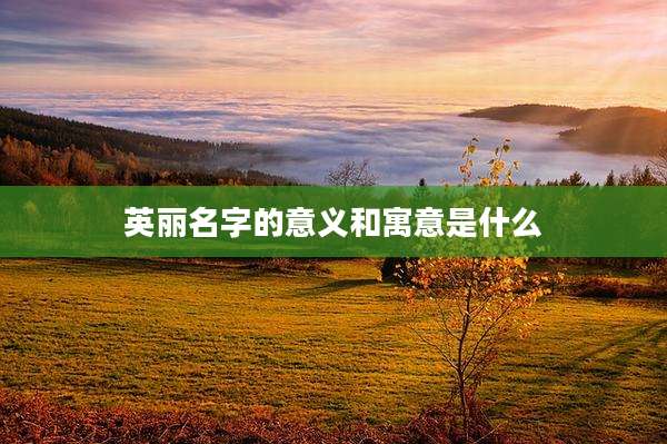 英丽名字的意义和寓意是什么