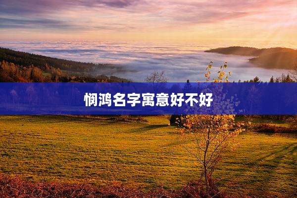 悯鸿名字寓意好不好