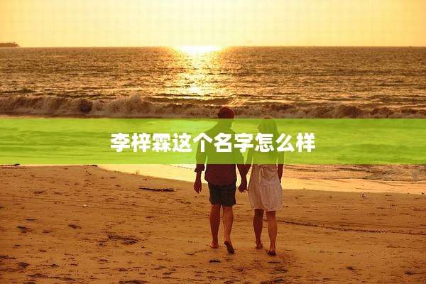 李梓霖这个名字怎么样