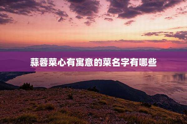 蒜蓉菜心有寓意的菜名字有哪些