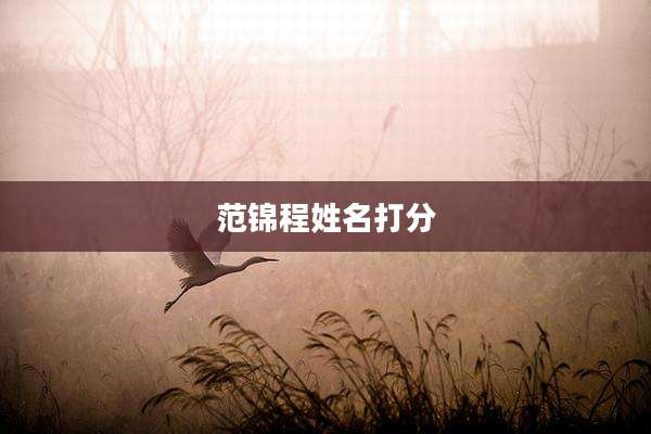 范锦程姓名打分