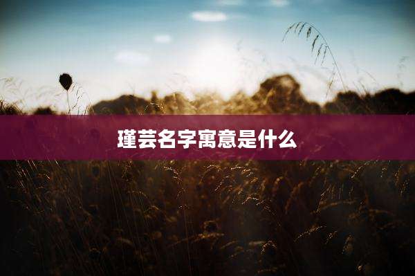 瑾芸名字寓意是什么