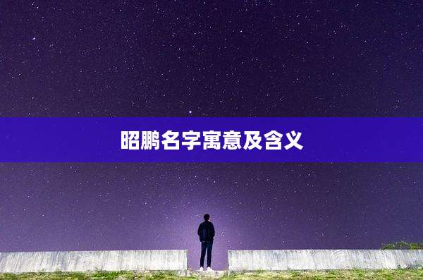 昭鹏名字寓意及含义