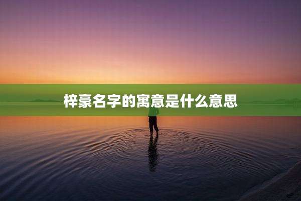 梓豪名字的寓意是什么意思