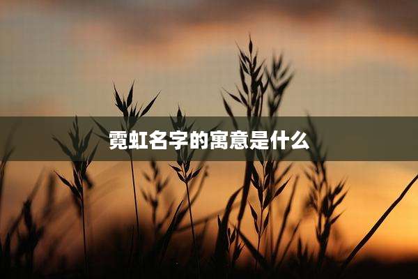 霓虹名字的寓意是什么