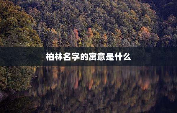 柏林名字的寓意是什么